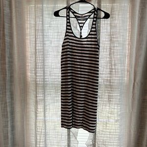 Ok Navy navy and white striped racer-back dress